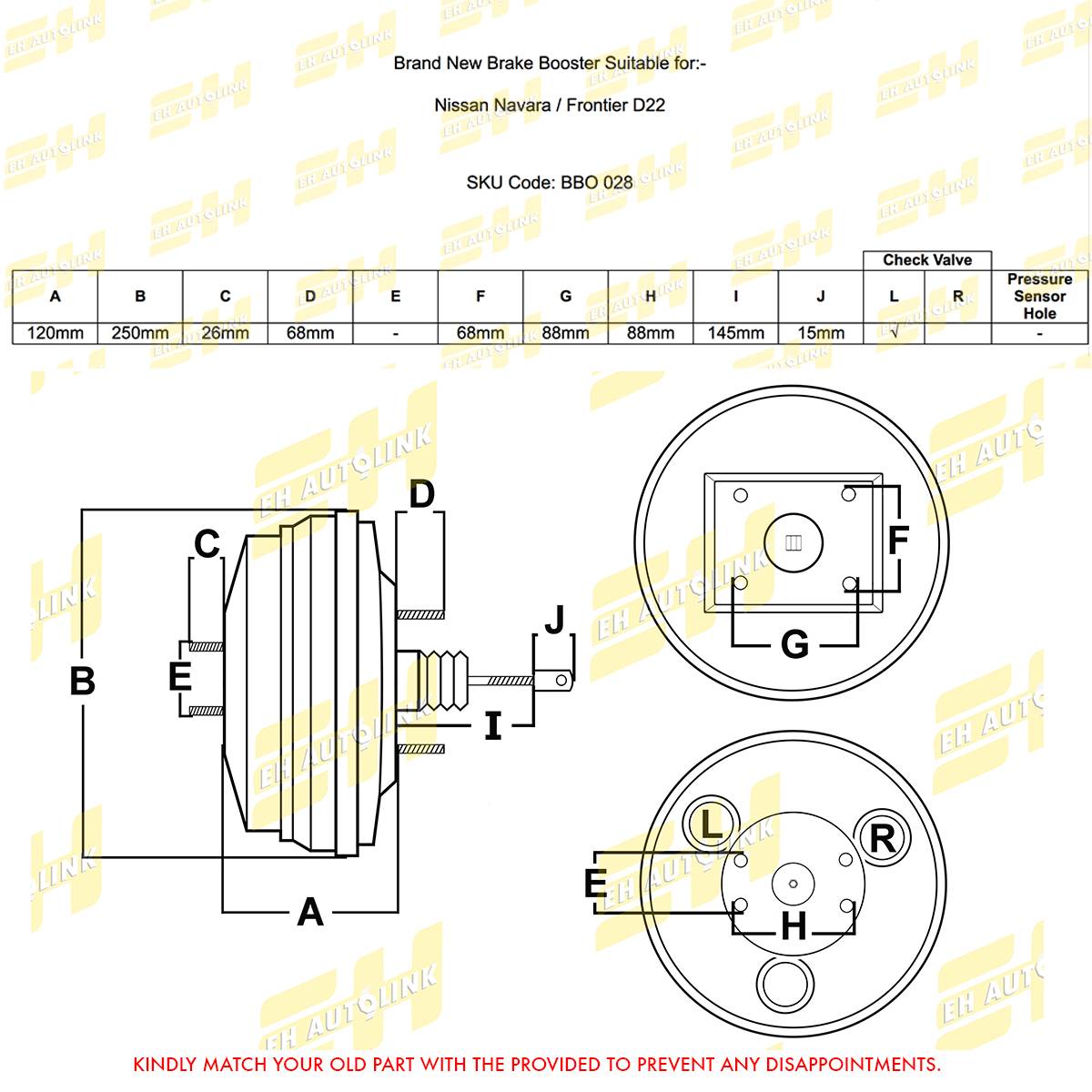 BRAKE BOOSTER (DOUBLE) NISSAN FRONTIER YD25/D22